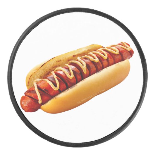 SlipperyJoe's Hotdog mosterd gesneden vlees, boeng Hockey Puck (Voorkant)