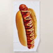 SlipperyJoe's Hotdog mosterd gesneden vlees, boeng Strandlaken (Voorkant)