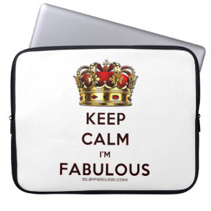 SlipperyJoe's houd je kalm fabulous gouden kroon r Laptop Sleeve
