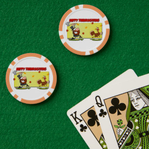 SlipperyJoe's humoristische Thanksgiving thema gra Poker Chips