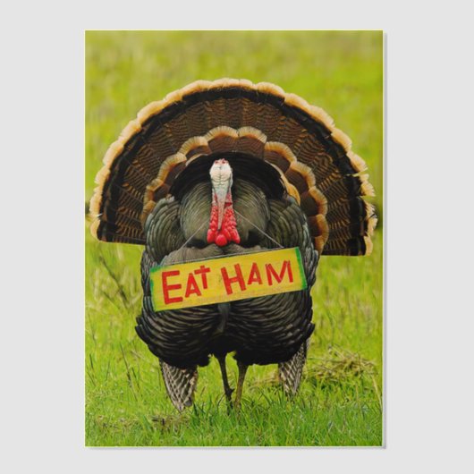 SlipperyJoe's humorous clever Thanksgiving theme t Vellum Uitnodigingen (Voorkant)