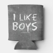 SlipperyJoe's I Like Boys vuile krijtbord donker t Blikjeskoeler (Achterkant)
