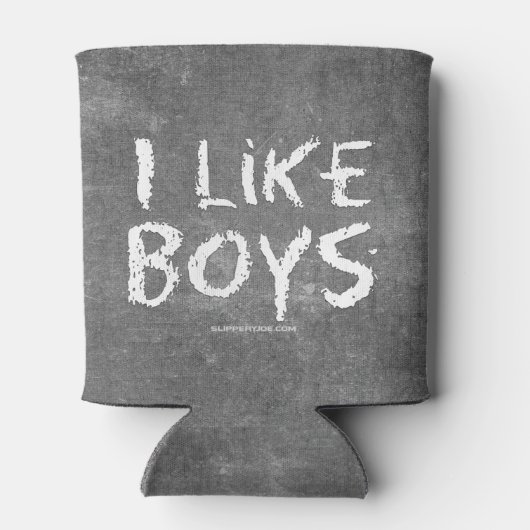 SlipperyJoe's I Like Boys vuile krijtbord donker t Blikjeskoeler (Achterkant)