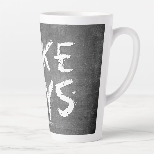 SlipperyJoe's I Like Boys vuile krijtbord donker t Latte Mok (Rechts)