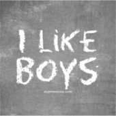 SlipperyJoe's I Like Boys vuile krijtbord donker t Sticker (Voorkant)