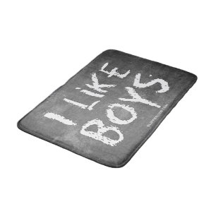 SlipperyJoe's I Like Boys vuile krijtbord donkere Badmat