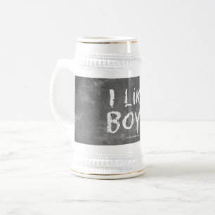 SlipperyJoe's I Like Boys vuile krijtbord donkere Bierpul