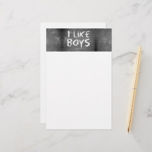 SlipperyJoe's I Like Boys vuile krijtbord donkere Briefpapier