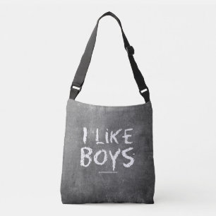 SlipperyJoe's I Like Boys vuile krijtbord donkere  Crossbody Tas