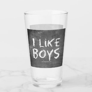 SlipperyJoe's I Like Boys vuile krijtbord donkere Glas