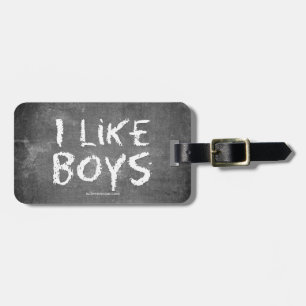 SlipperyJoe's I Like Boys vuile schoolbord donkere Bagagelabel