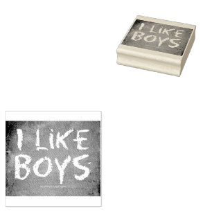 SlipperyJoe's I Like Boys vuile schoolbord donkere Rubberstempel