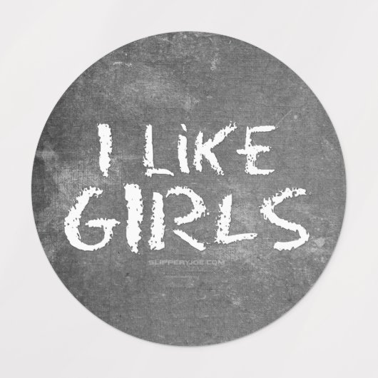 SlipperyJoe's I Like Girls vuil krijtbord donker Labels (Design 2)