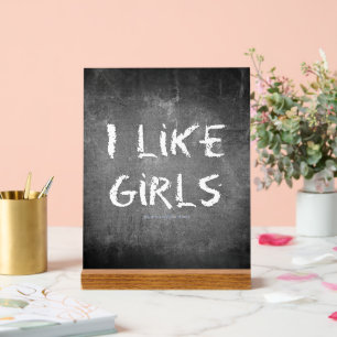 SlipperyJoe's I Like Girls vuile krijtbord donkere Acryl Bord