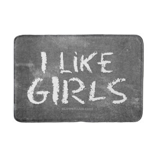 SlipperyJoe's I Like Girls vuile krijtbord donkere Badmat