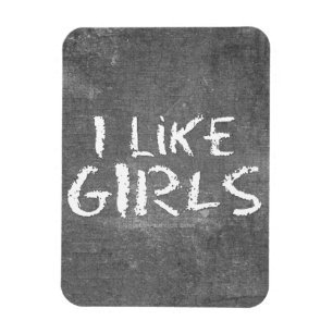 SlipperyJoe's I Like Girls vuile krijtbord donkere Magneet