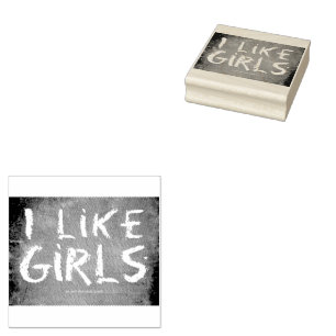 SlipperyJoe's I Like Girls vuile krijtbord donkere Rubberstempel