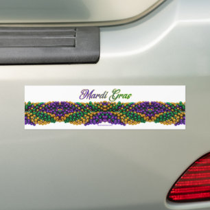 SlipperyJoe's iconische Mardi Gras-thema afbeeldin Bumpersticker