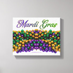 SlipperyJoe's iconische Mardi Gras-thema afbeeldin Canvas Afdruk