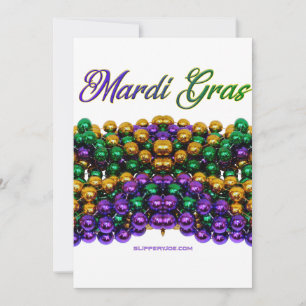 SlipperyJoe's iconische Mardi Gras-thema afbeeldin Feestdagenkaart