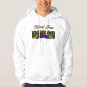SlipperyJoe's iconische Mardi Gras-thema afbeeldin Hoodie