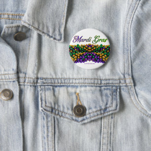 SlipperyJoe's iconische Mardi Gras-thema afbeeldin Ronde Button 5,7 Cm