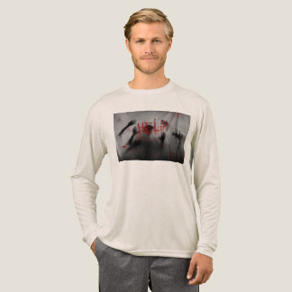 SlipperyJoe's ijzingwekkende horror-visuele dikke Tri-Blend Shirt
