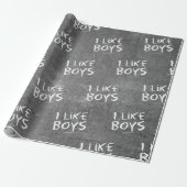SlipperyJoe's ik hou van Boys vuile karton schrijv Cadeaupapier (Uitgerold)