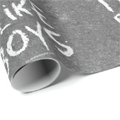 SlipperyJoe's ik hou van Boys vuile karton schrijv Cadeaupapier (Rol Hoek)