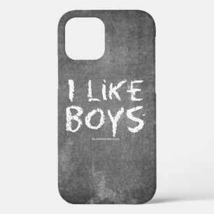 SlipperyJoe's ik hou van Boys vuile karton schrijv Case-Mate iPhone Case