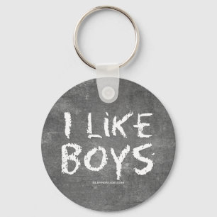 SlipperyJoe's Ik vind jongens vuil schoolbord schr Sleutelhanger