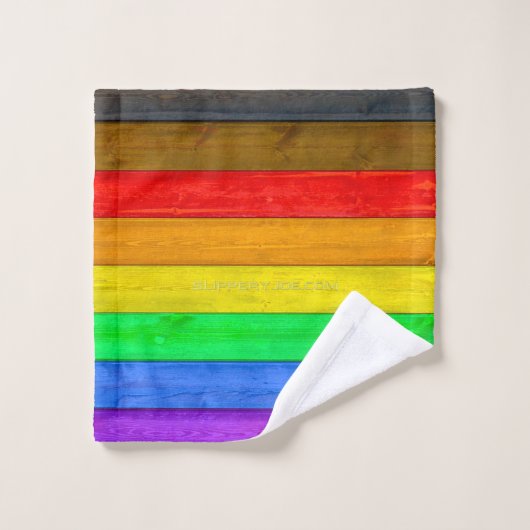 SlipperyJoe's Inclusieve gay pride vlag getexturee Bad Handdoek (Wasdoekje)