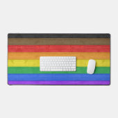 SlipperyJoe's Inclusieve gay pride vlag getexturee Bureaumat (Keyboard & Muis)