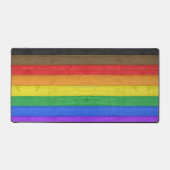 SlipperyJoe's Inclusieve gay pride vlag getexturee Bureaumat (Voorkant)