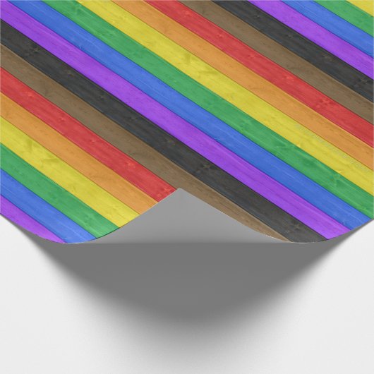 SlipperyJoe's Inclusieve gay pride vlag getexturee Cadeaupapier (Hoek)