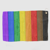 SlipperyJoe's Inclusieve gay pride vlag getexturee Golfhanddoek (Horizontaal)