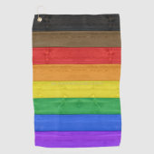 SlipperyJoe's Inclusieve gay pride vlag getexturee Golfhanddoek (Voorkant)