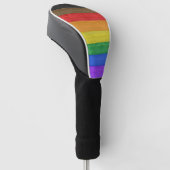 SlipperyJoe's Inclusieve gay pride vlag getexturee Golfheadcover (Schuin)