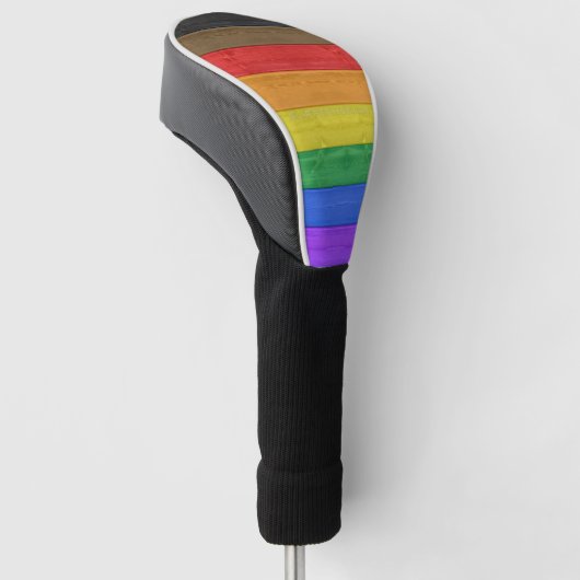 SlipperyJoe's Inclusieve gay pride vlag getexturee Golfheadcover (Schuin)