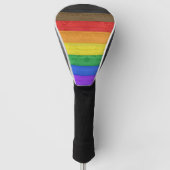 SlipperyJoe's Inclusieve gay pride vlag getexturee Golfheadcover (Voorkant)