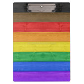 SlipperyJoe's Inclusieve gay pride vlag getexturee Klembord (Voorkant)