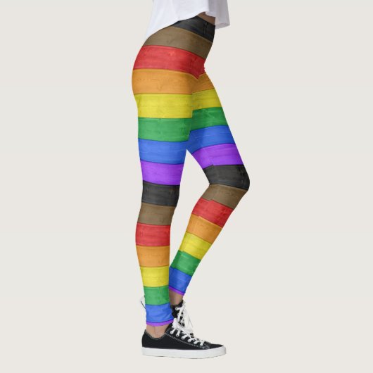 SlipperyJoe's Inclusieve gay pride vlag getexturee Leggings (Rechts)