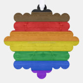 SlipperyJoe's Inclusieve gay pride vlag getexturee Ornament Kaart (Achterkant)