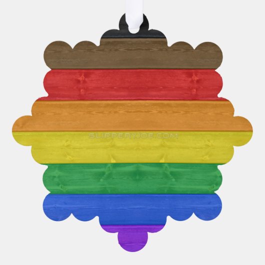 SlipperyJoe's Inclusieve gay pride vlag getexturee Ornament Kaart (Achterkant)