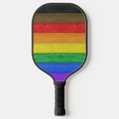 SlipperyJoe's Inclusieve gay pride vlag getexturee Pickleball Paddle (Voorkant)