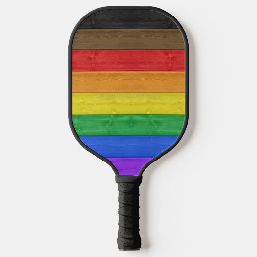 SlipperyJoe's Inclusieve gay pride vlag getexturee Pickleball Paddle (Voorkant)