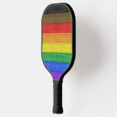 SlipperyJoe's Inclusieve gay pride vlag getexturee Pickleball Paddle (Links)
