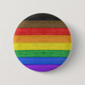 SlipperyJoe's Inclusieve gay pride vlag getexturee Ronde Button 5,7 Cm (Voorkant)