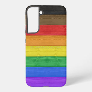 SlipperyJoe's Inclusieve gay pride vlag getexturee Samsung Galaxy Hoesje