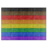 SlipperyJoe's Inclusieve gay pride vlag getexturee Snijplank (Voorkant)